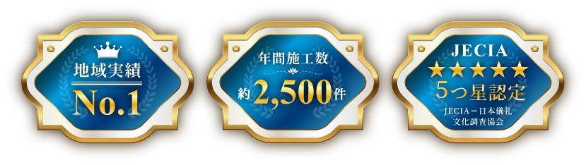 ・地域実績No.1・年間施工数約2,500件・JECIA5つ星認定